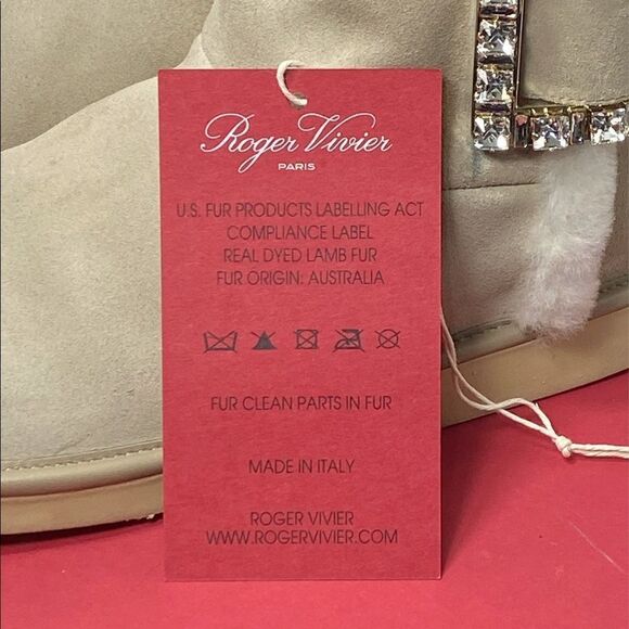 Roger Vivier Winter Viv' Strass suede and shearling ankle boots size 39 - Picture 12 of 15